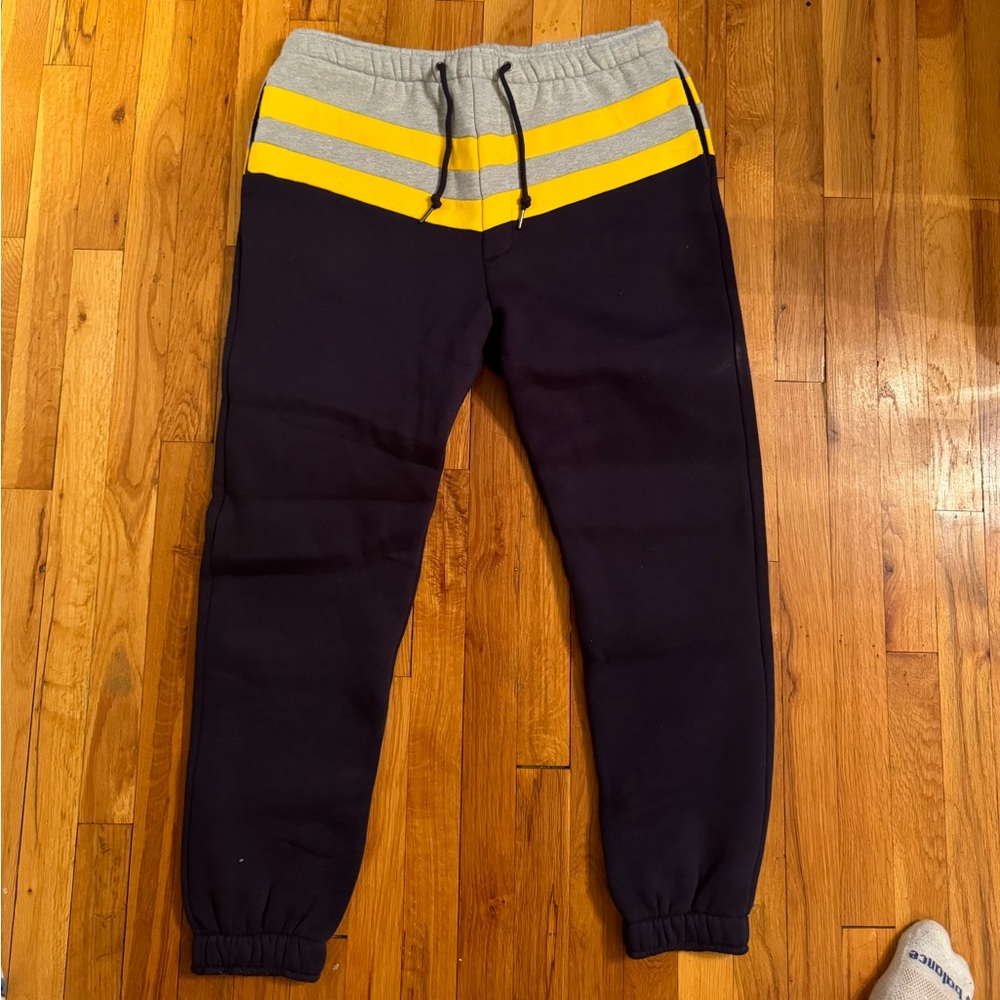 Kith Dark Blue and Yellow Sweatpants